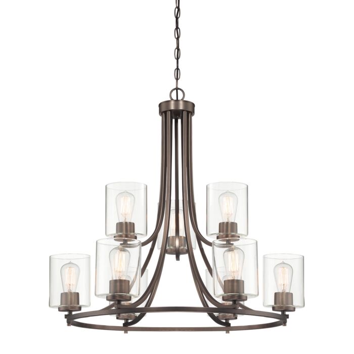 Liam 9-Light Chandelier in Bronze (Satin Copper)