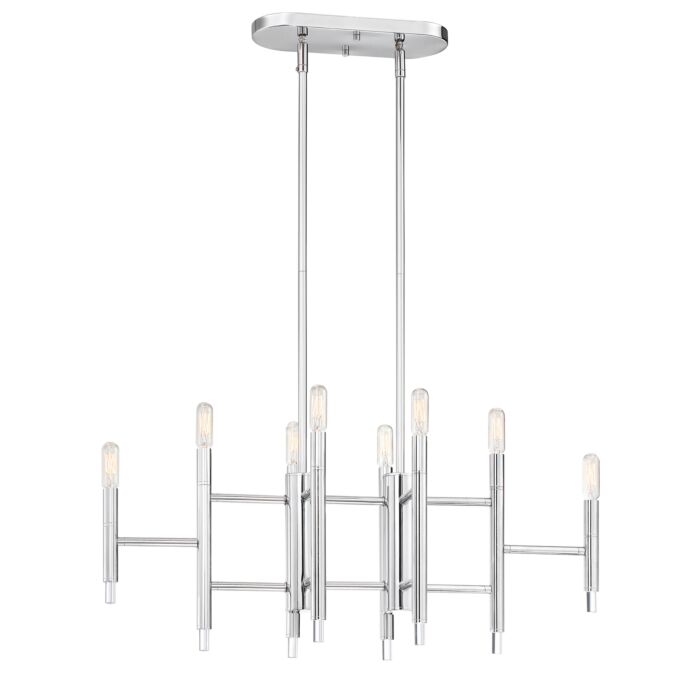 Jessa 8-Light Linear Chandelier in Chrome