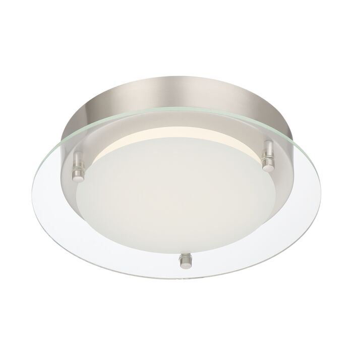 Deco Edge 1-Light LED Flushmount in Polished Nickel