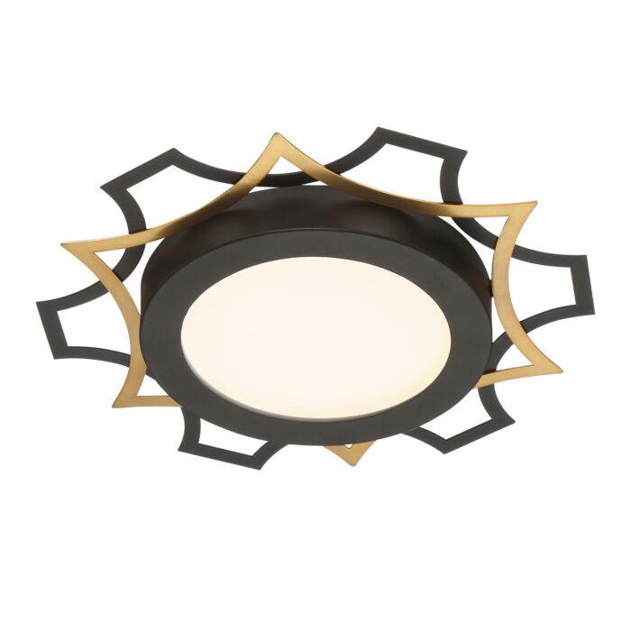 Deco Edge 1-Light LED Flushmount in Black