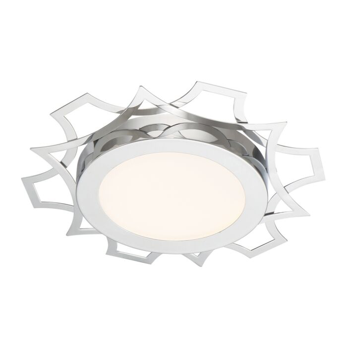Deco Edge 1-Light LED Flushmount in Chrome
