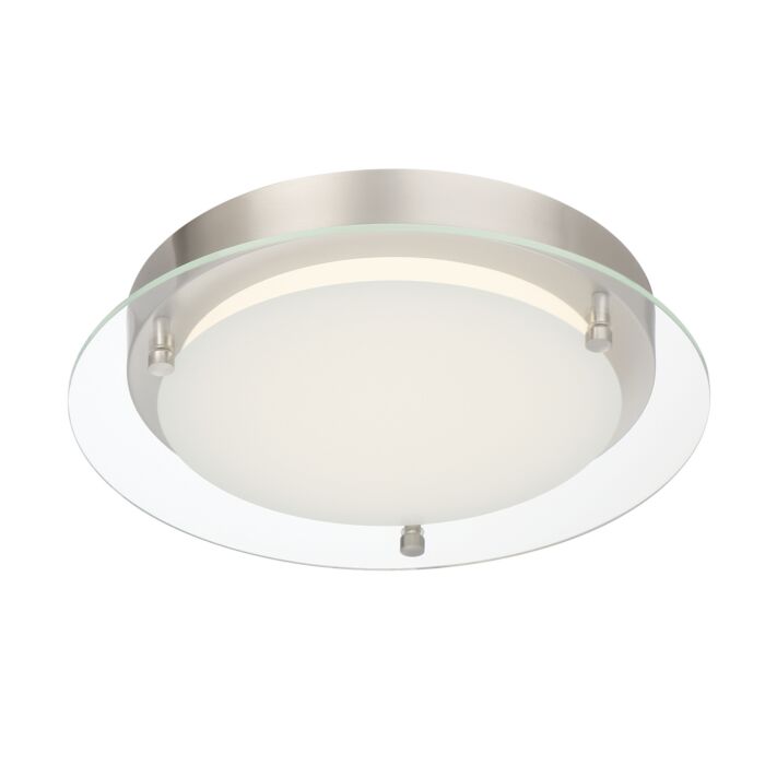 Deco Edge 1-Light LED Flushmount in Polished Nickel