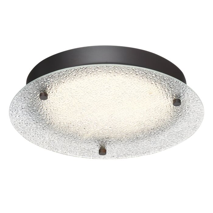 Deco Edge 1-Light LED Flushmount in Satin Bronze