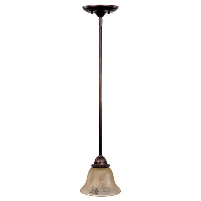 Maxim Symphony 7 Inch Screen Amber Glass Mini Pendant in Oil Rubbed Bronze