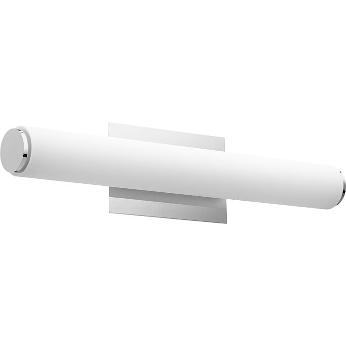 Quorum Transitional 2 Light 5 Inch Bathroom Vanity Light in Polished Nickel with Matte White Acrylic
