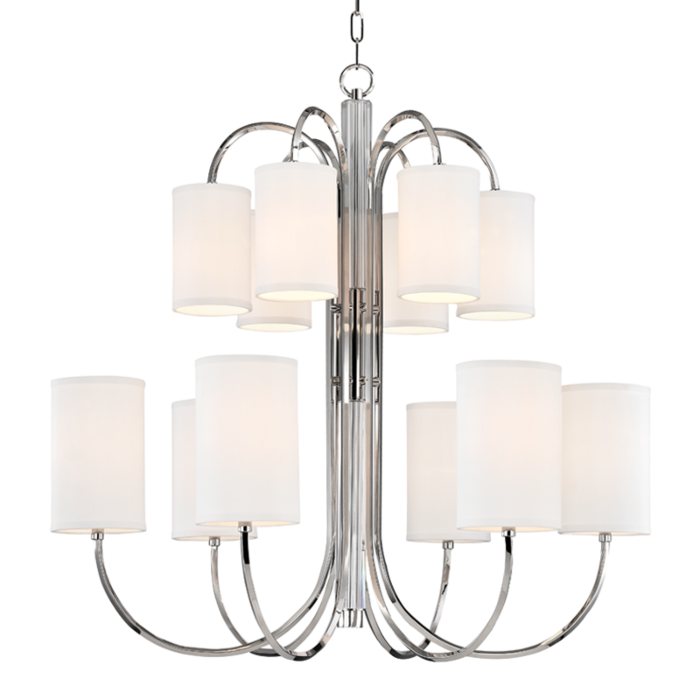 Hudson Valley Junius 12 Light Chandelier in Polished Nickel