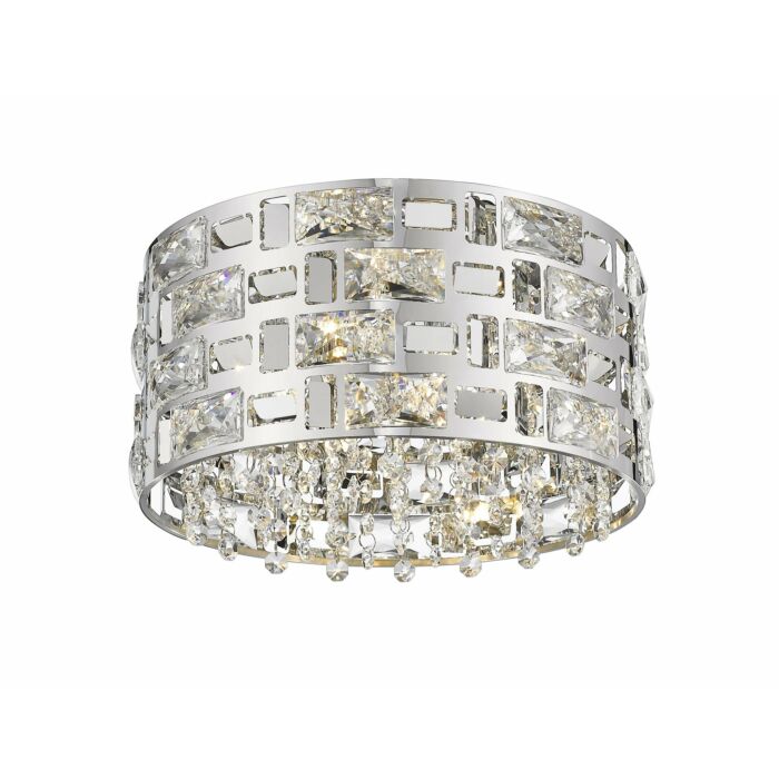 Z Lite Aludra 4 Light Flush Mount Ceiling Light In Chrome