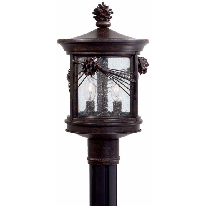 The Great Outdoors Abbey Lane 2 Light Outdoor Post Light in Iron Oxide