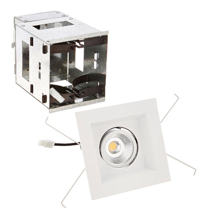 LED Single Light New Construction Housing with Trim and Light Engine