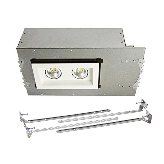 LED Two Light New Construction Housing with Trim and Light Engine