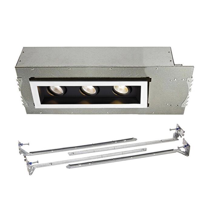 LED Three Light New Construction Housing with Trim and Light Engine