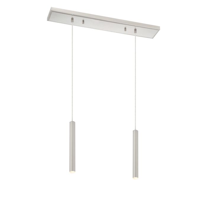 Z Lite Forest 2 Light Linear Pendant Light In Brushed Nickel