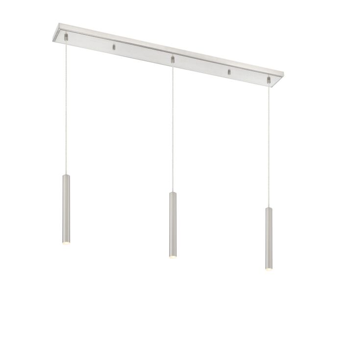Z Lite Forest 3 Light Linear Pendant Light In Brushed Nickel
