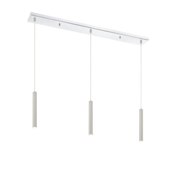 Z Lite Forest 3 Light Linear Pendant Light In Chrome