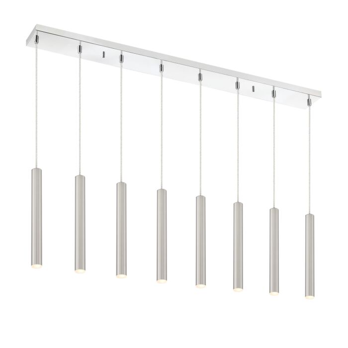 Z Lite Forest 8 Light Linear Pendant Light In Chrome