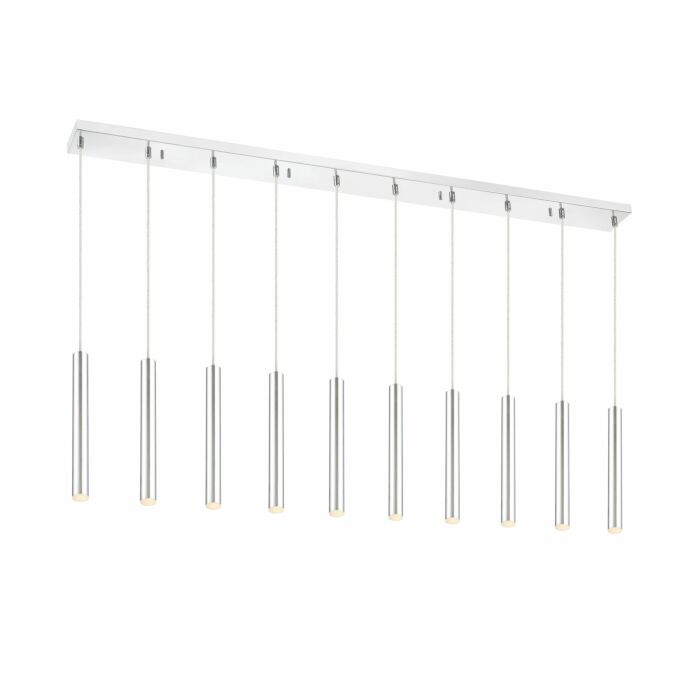 Z Lite Forest 10 Light Linear Pendant Light In Chrome
