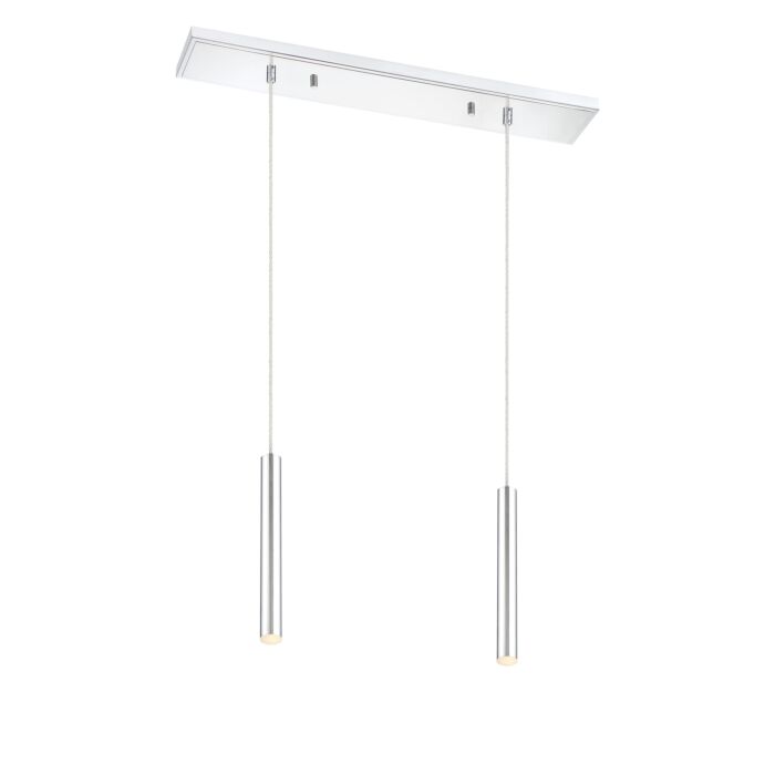 Z Lite Forest 2 Light Linear Pendant Light In Chrome