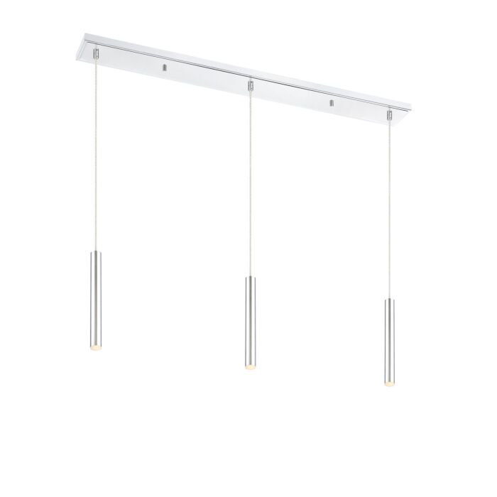 Z Lite Forest 3 Light Linear Pendant Light In Chrome