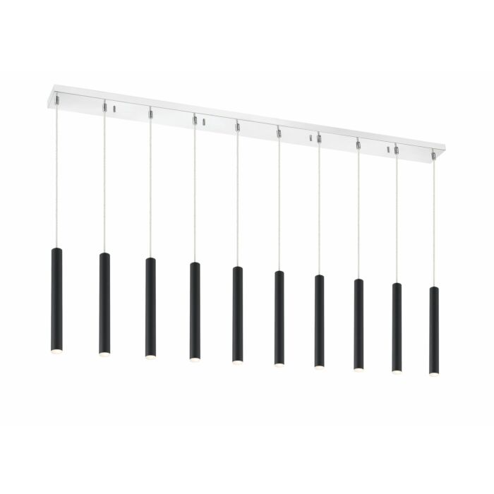 Z Lite Forest 10 Light Linear Pendant Light In Chrome