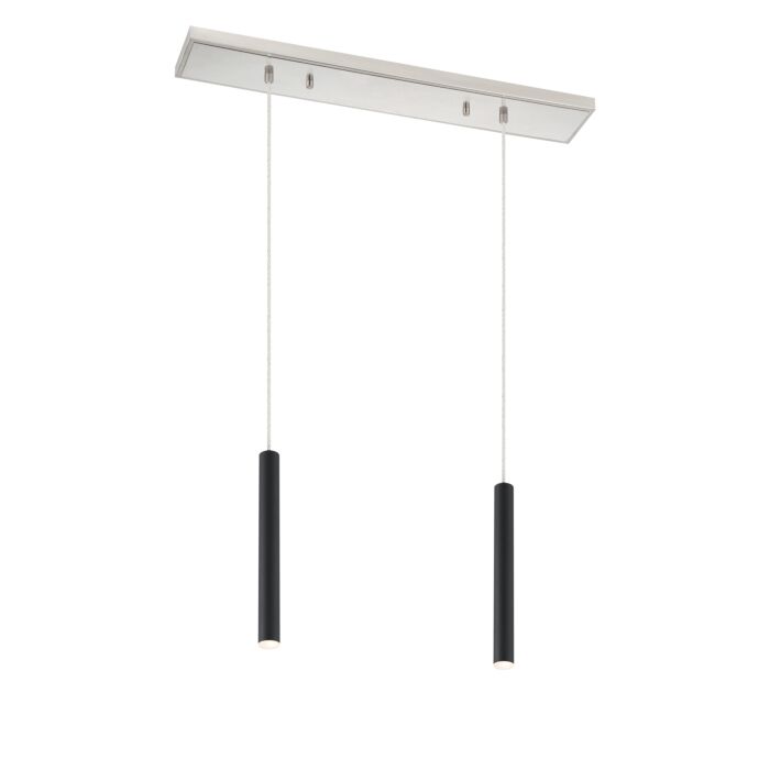 Z Lite Forest 2 Light Linear Pendant Light In Brushed Nickel