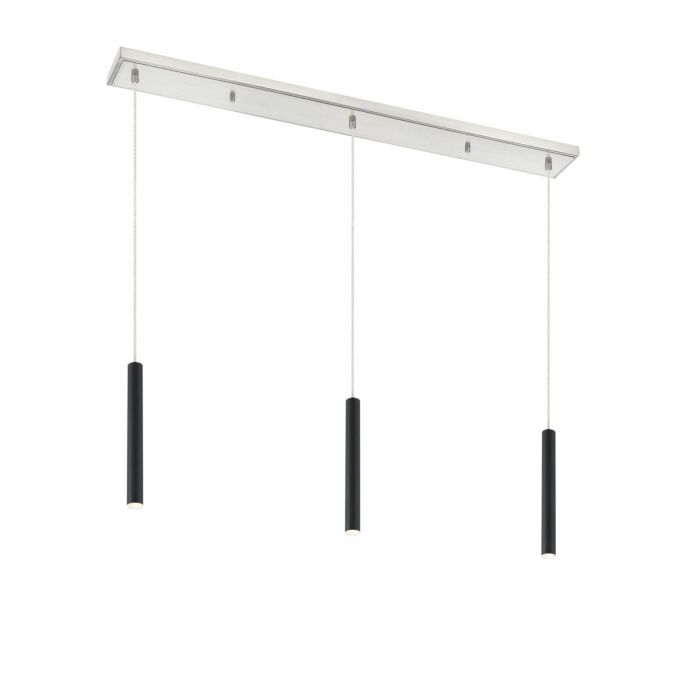 Z Lite Forest 3 Light Linear Pendant Light In Brushed Nickel