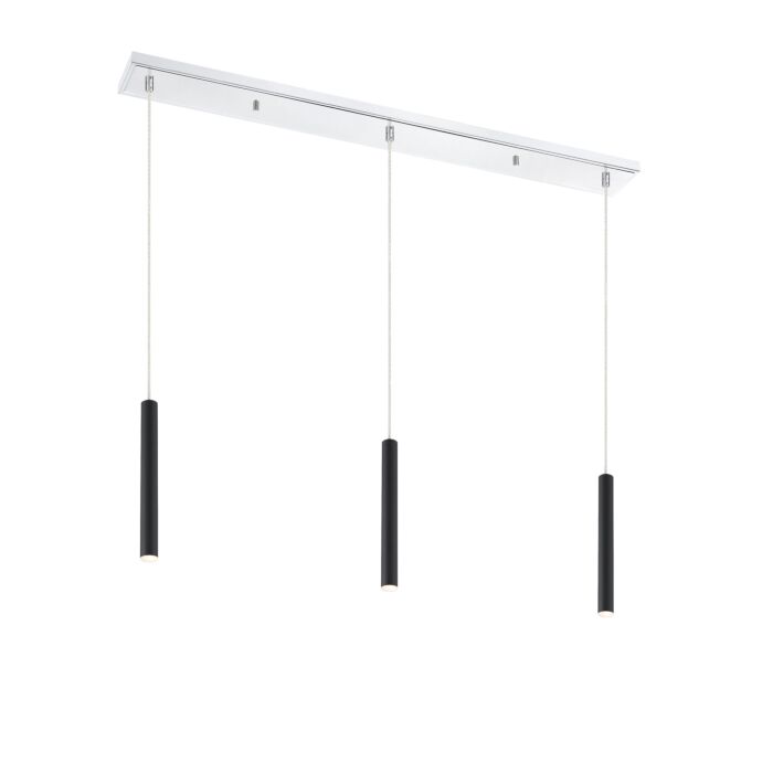 Z Lite Forest 3 Light Linear Pendant Light In Chrome