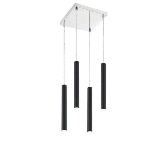 Z Lite Forest 4 Light Chandelier In Matte Black