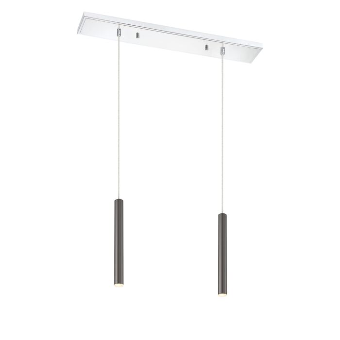 Z Lite Forest 2 Light Linear Pendant Light In Chrome