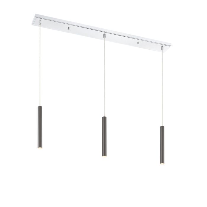 Z Lite Forest 3 Light Linear Pendant Light In Chrome