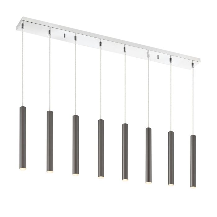 Z Lite Forest 8 Light Linear Pendant Light In Chrome