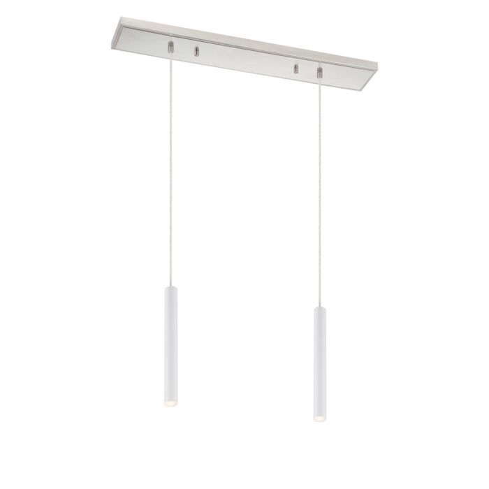 Z Lite Forest 2 Light Linear Pendant Light In Brushed Nickel
