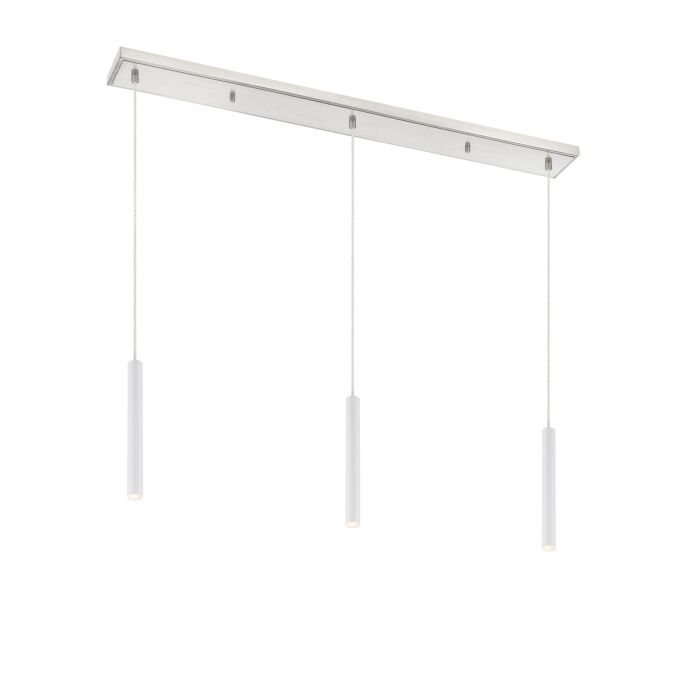 Z Lite Forest 3 Light Linear Pendant Light In Brushed Nickel