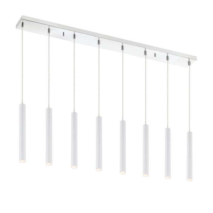Z Lite Forest 8 Light Linear Pendant Light In Chrome