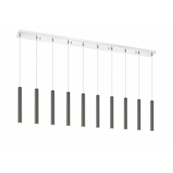 Z Lite Forest 10 Light Linear Pendant Light In Chrome
