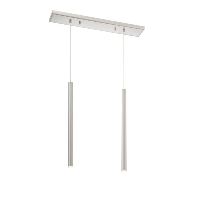 Z Lite Forest 2 Light Linear Pendant Light In Brushed Nickel