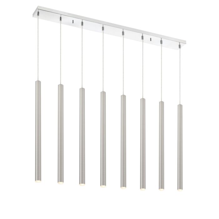 Z Lite Forest 8 Light Linear Pendant Light In Chrome