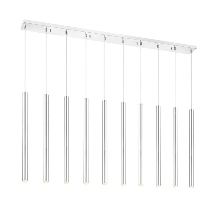 Z Lite Forest 10 Light Linear Pendant Light In Chrome