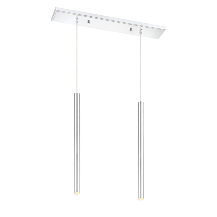 Z Lite Forest 2 Light Linear Pendant Light In Chrome