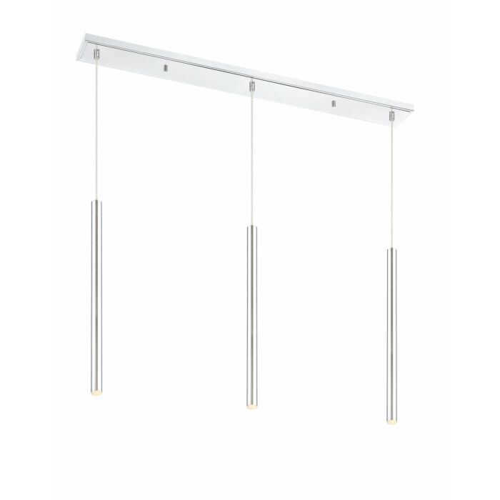 Z Lite Forest 3 Light Linear Pendant Light In Chrome
