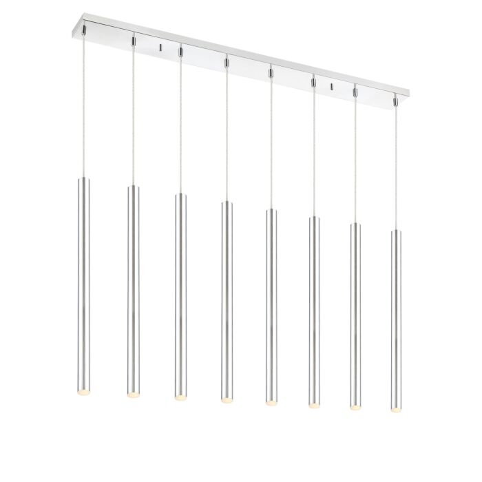 Z Lite Forest 8 Light Linear Pendant Light In Chrome