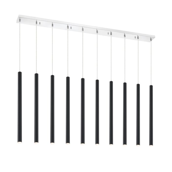 Z Lite Forest 10 Light Linear Pendant Light In Chrome