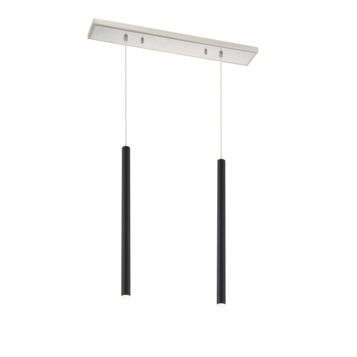 Z Lite Forest 2 Light Linear Pendant Light In Brushed Nickel
