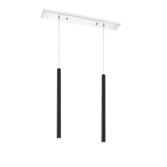 Z Lite Forest 2 Light Linear Pendant Light In Chrome