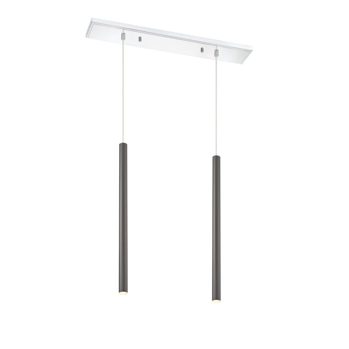 Z Lite Forest 2 Light Linear Pendant Light In Chrome