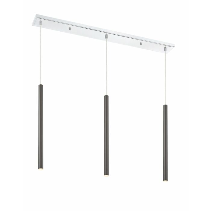 Z Lite Forest 3 Light Linear Pendant Light In Chrome