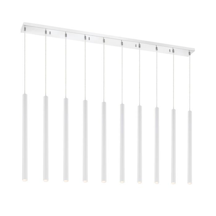 Z Lite Forest 10 Light Linear Pendant Light In Chrome