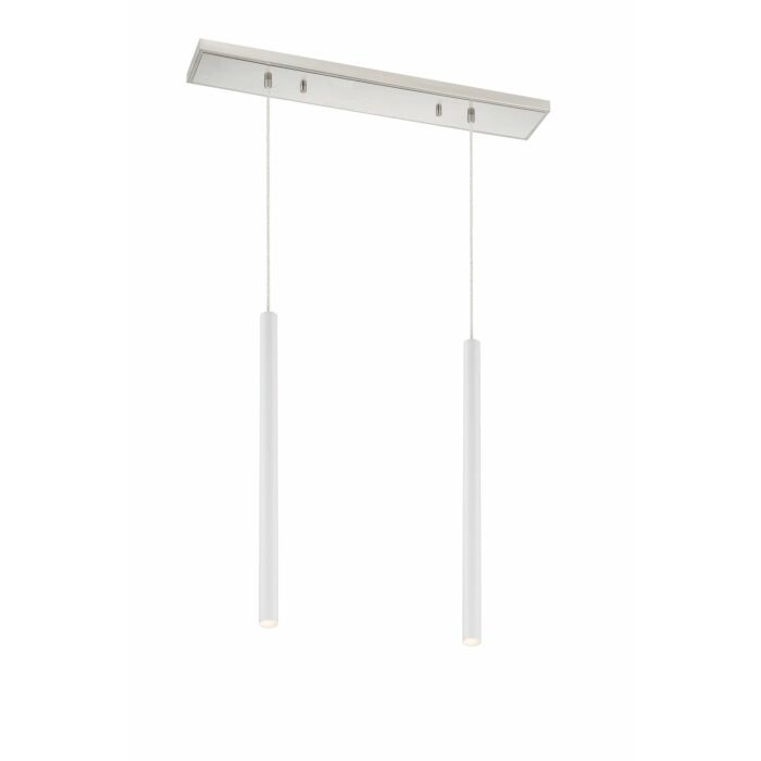 Z Lite Forest 2 Light Linear Pendant Light In Brushed Nickel