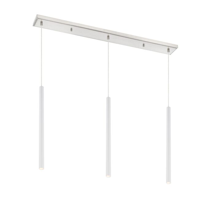 Z Lite Forest 3 Light Linear Pendant Light In Brushed Nickel