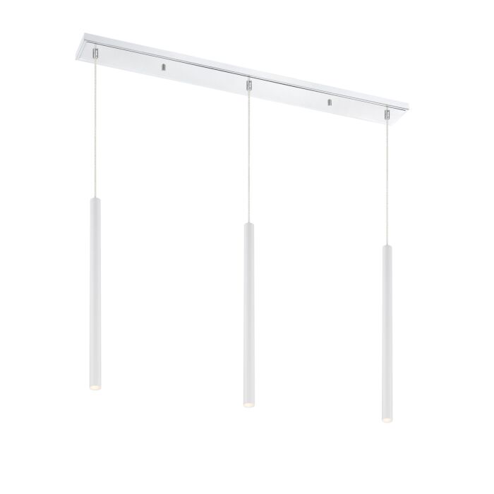 Z Lite Forest 3 Light Linear Pendant Light In Chrome