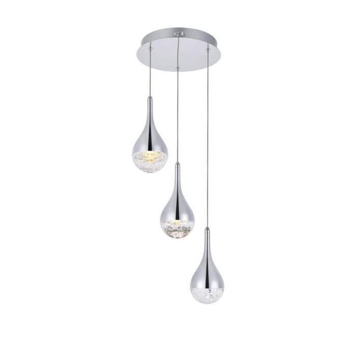 Amherst 3-Light LED Chandelier in Chrome